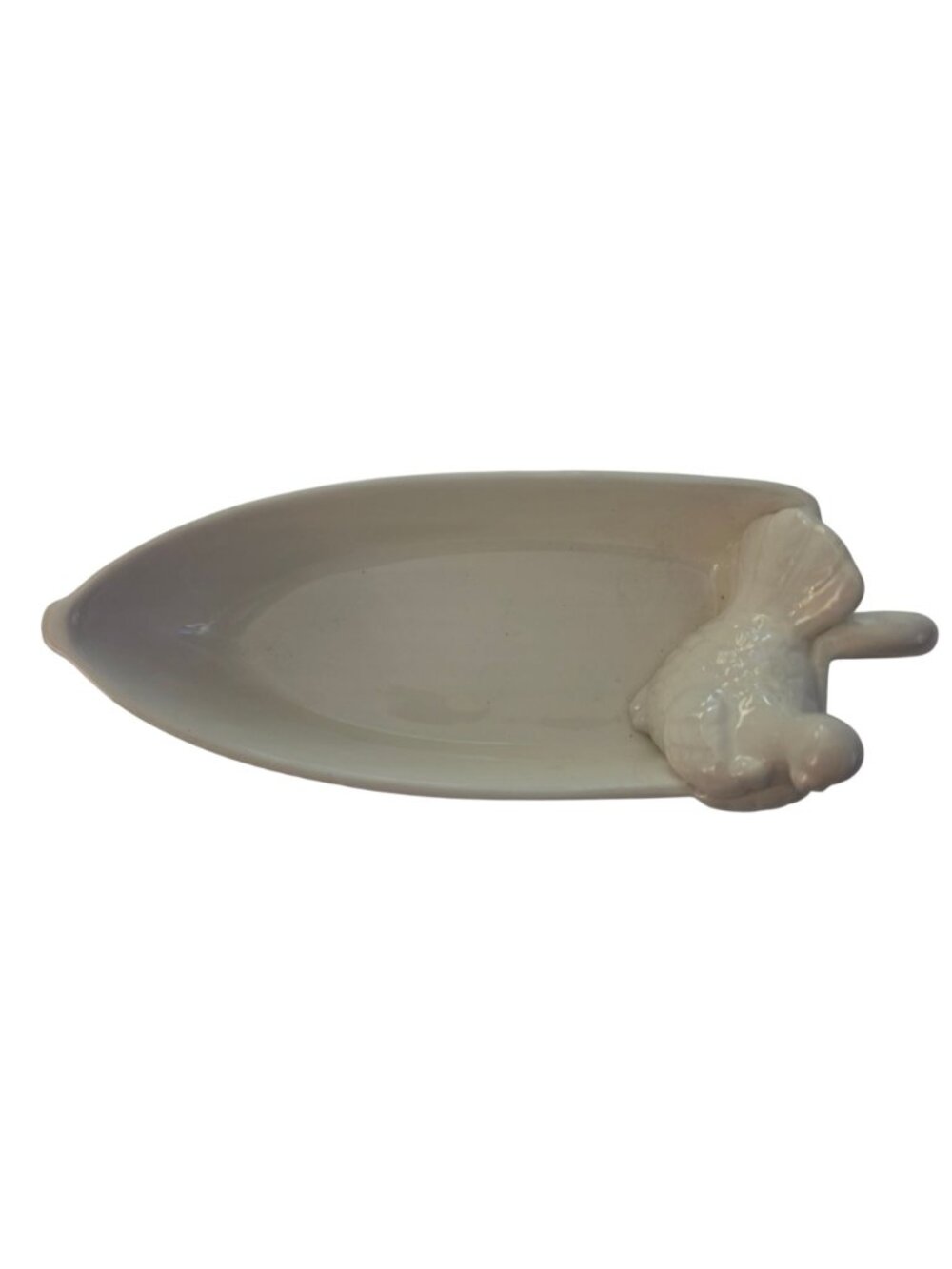 Turkey Gravy Boat White Ceramic Thanksgiving Serving Dish Turkey Handle 8" - Picture 3 of 8